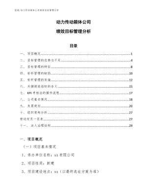 动力传动箱体公司绩效目标管理分析_参考