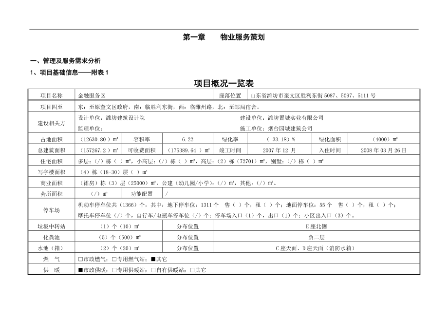 长城物业潍坊金融街物业服务管理方案011110_第1页