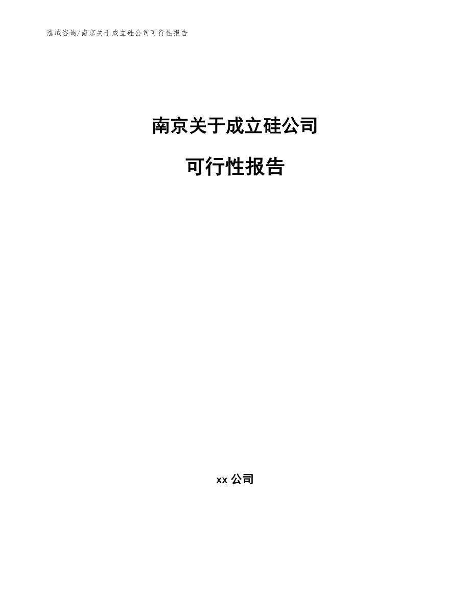 南京关于成立硅公司可行性报告【参考范文】_第1页