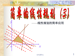 高一數(shù)學(xué)必修5 簡單的線性規(guī)劃1 ppt1【優(yōu)課教資】