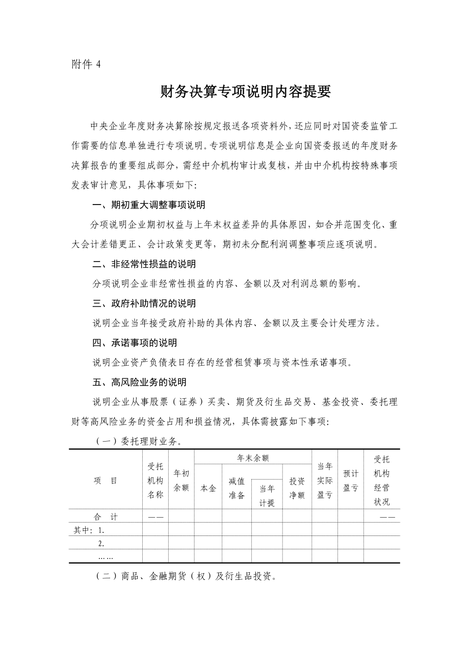 财务决算专项说明(模板)_第1页