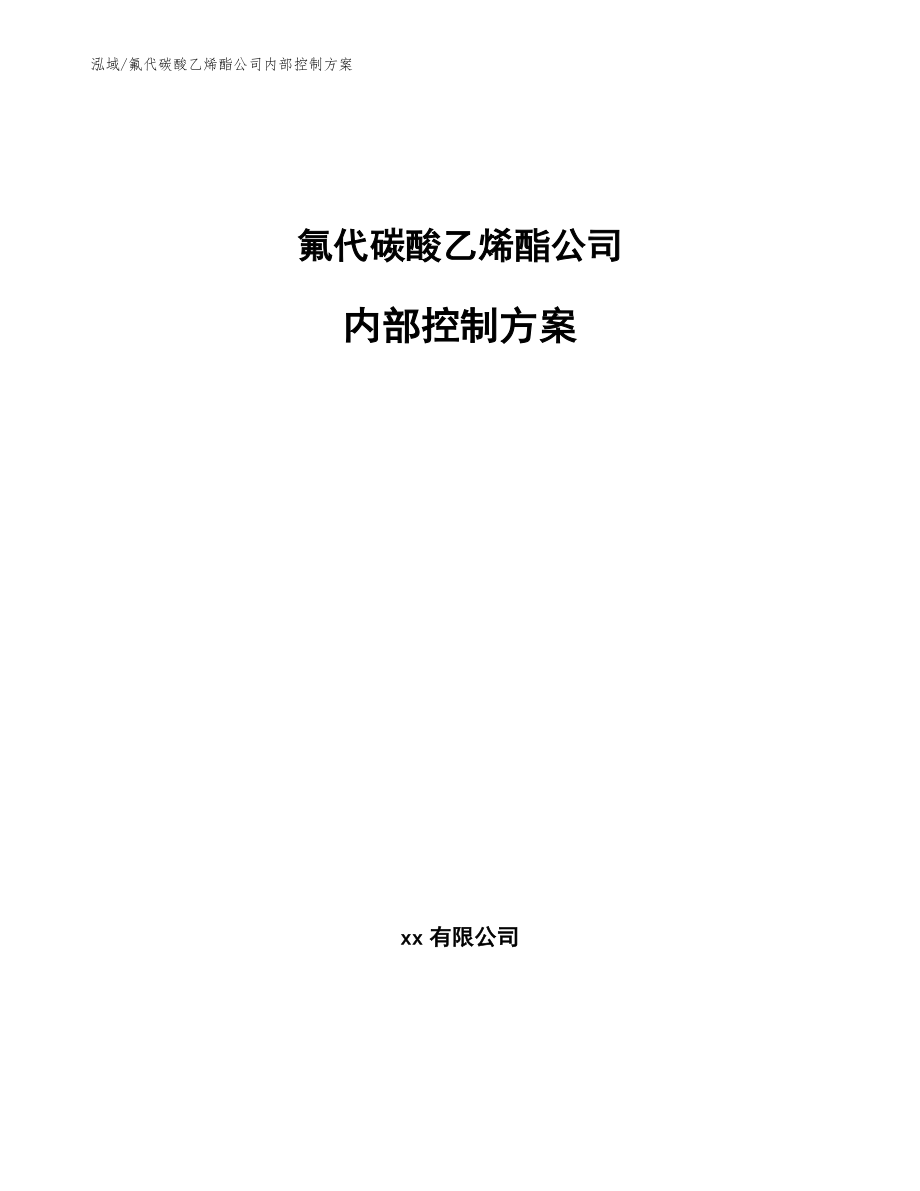 氟代碳酸乙烯酯公司内部控制方案（范文）_第1页