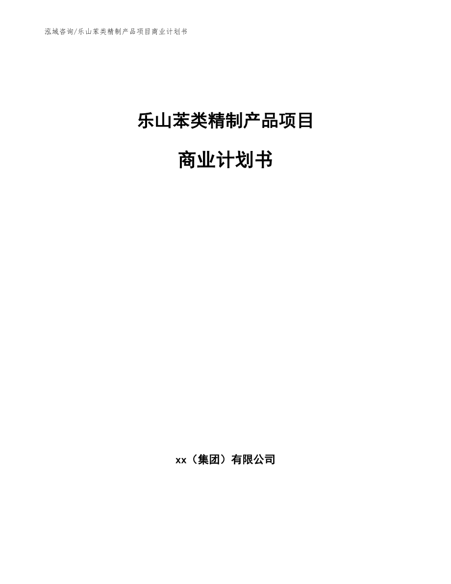 乐山苯类精制产品项目商业计划书（模板）_第1页