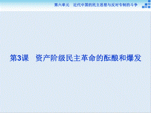 高中歷史人教版選修2課件：第六單元第3課 資產(chǎn)階級(jí)民主革命的醞釀和爆發(fā)