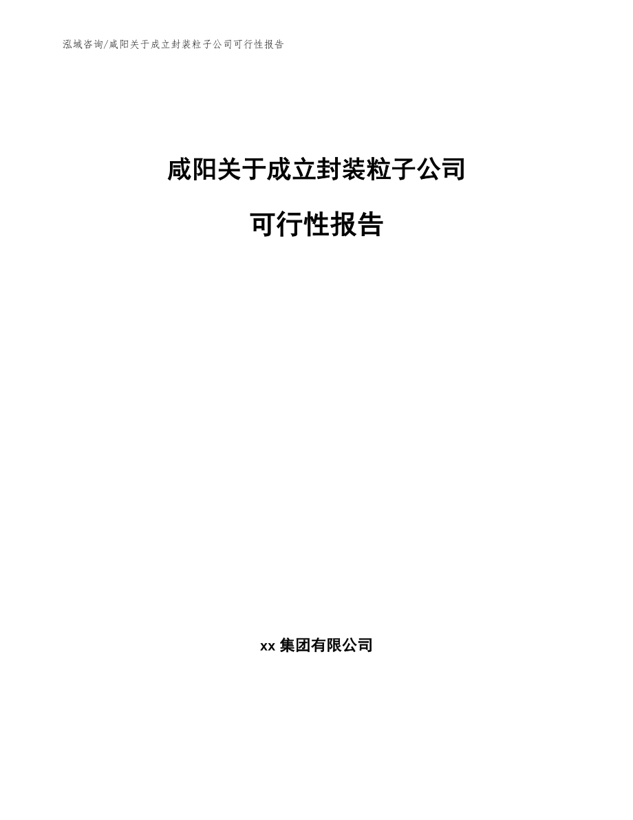 咸阳关于成立封装粒子公司可行性报告_第1页