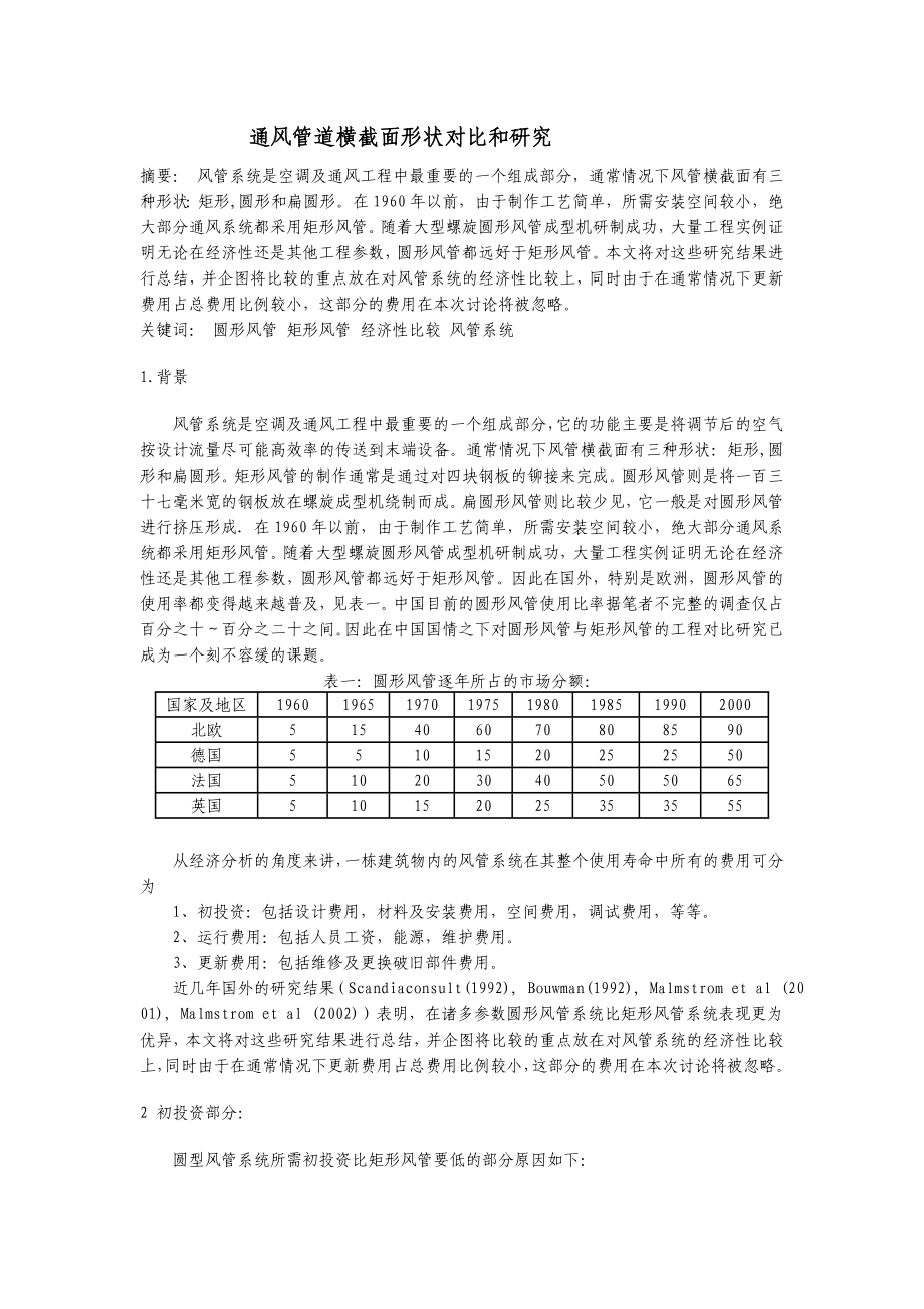 通风管道横截面形状对比和研究_第1页