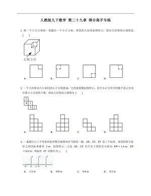 人教版九下數(shù)學 第二十九章 得分高手專練