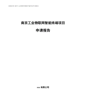 南京工业物联网智能终端项目申请报告