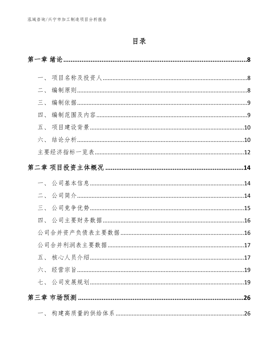 兴宁市加工制造项目分析报告（模板参考）_第1页