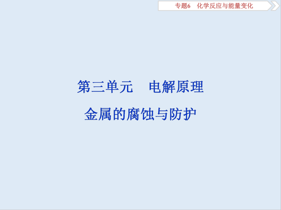 版江蘇高考化學(xué)總復(fù)習(xí)課件：專題6 3 第三單元　電解原理　金屬的腐蝕與防護(hù)_第1頁