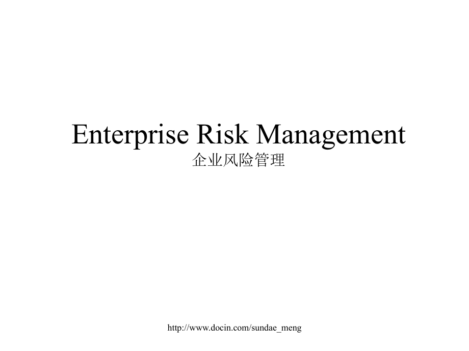 【大学课件】Enterprise Risk Management企业风险管理_第1页