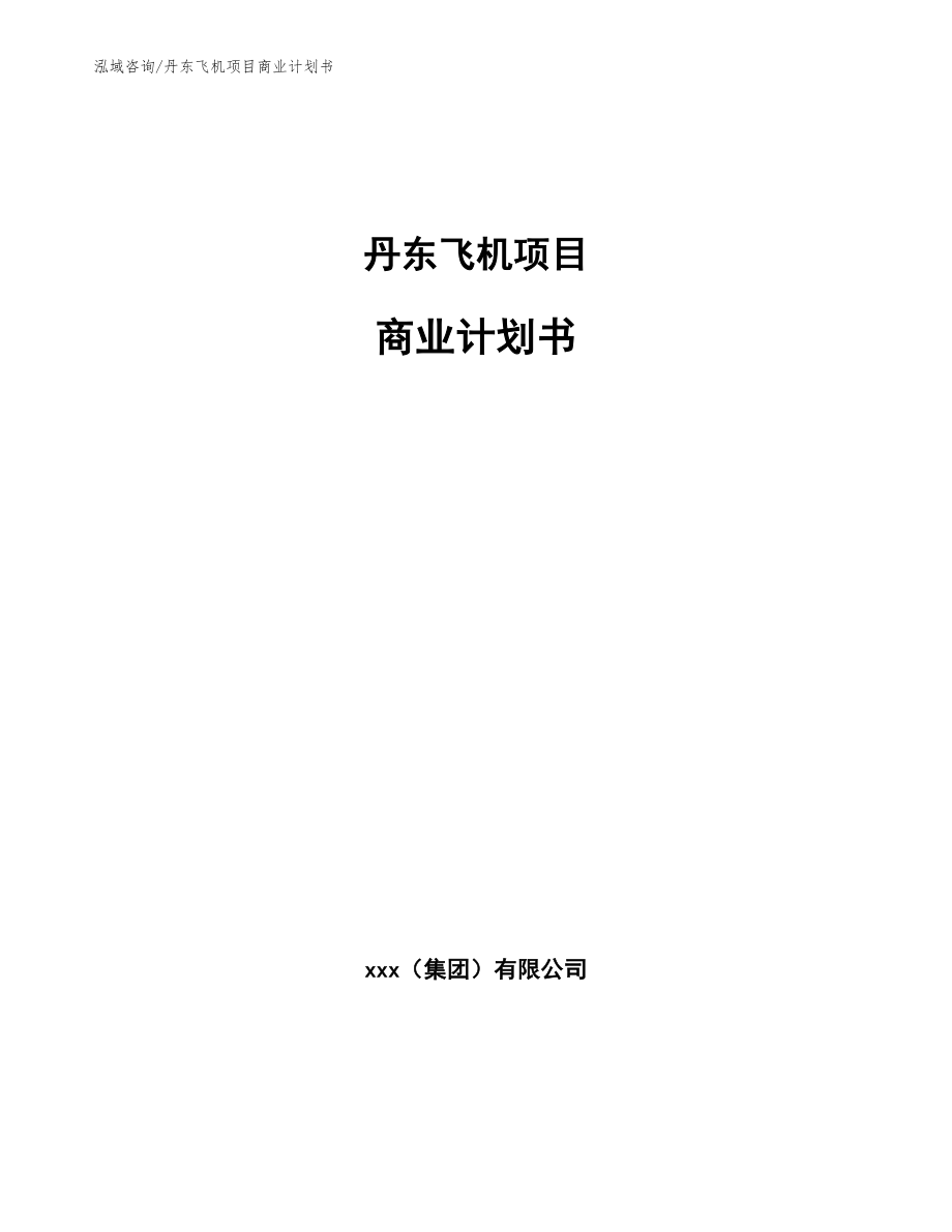 丹东飞机项目商业计划书范文_第1页