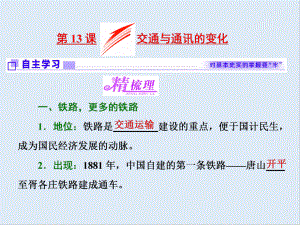 高中歷史岳麓版必修2課件：第二單元 第13課 交通與通訊的變化