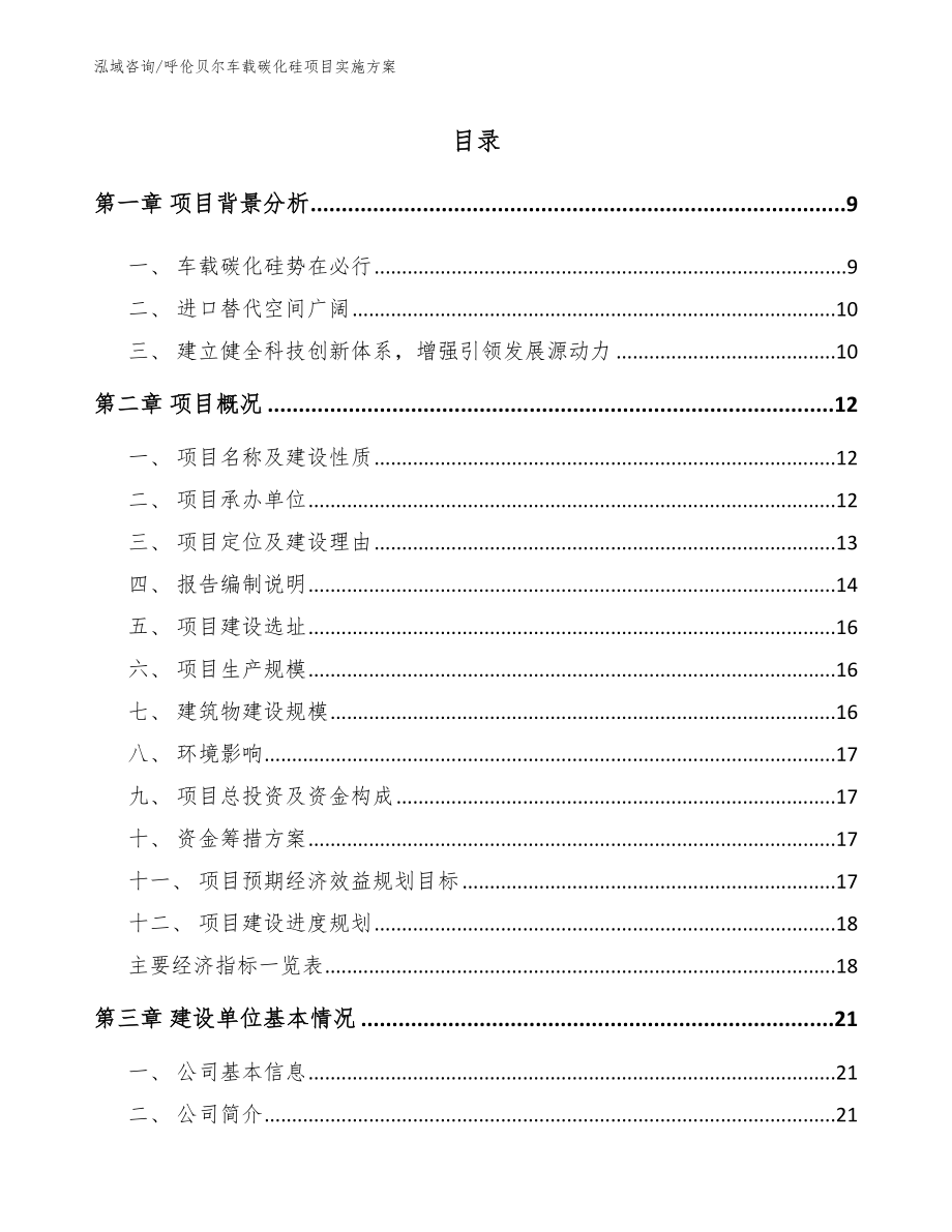 呼伦贝尔车载碳化硅项目实施方案（模板参考）_第1页