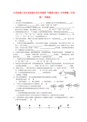 江蘇省海門市正余初級中學(xué)中考物理 專題復(fù)習(xí)練習(xí) 光學(xué)錯題（無答案） 蘇教版