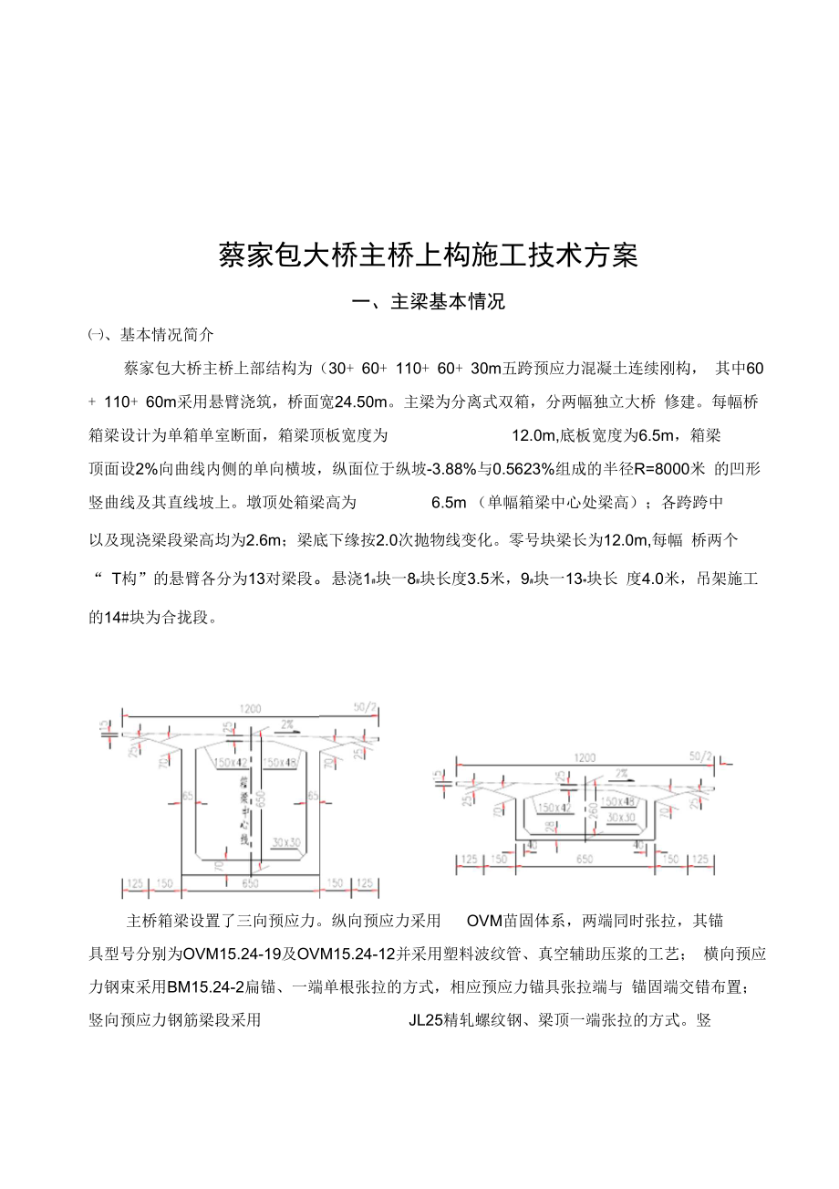 蔡家包大桥上构施工技术方案(改2008131)_第1页