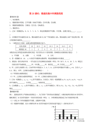 江蘇省昆山市兵希中學(xué)中考數(shù)學(xué)一輪總復(fù)習(xí) 第20課時(shí) 數(shù)據(jù)的集中和離散程度（無(wú)答案） 蘇科版