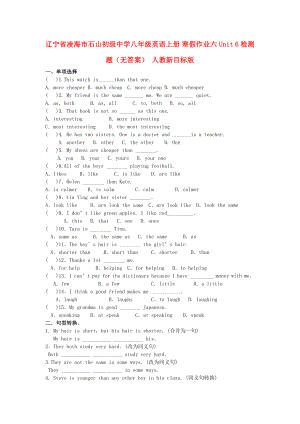 遼寧省凌海市石山初級中學八年級英語上冊 寒假作業(yè)六 Unit 6 檢測題（無答案） 人教新目標版