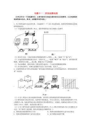 江蘇省蘇州市2016屆中考物理專題復(fù)習(xí) 專題十一 伏安法測電阻（無答案）