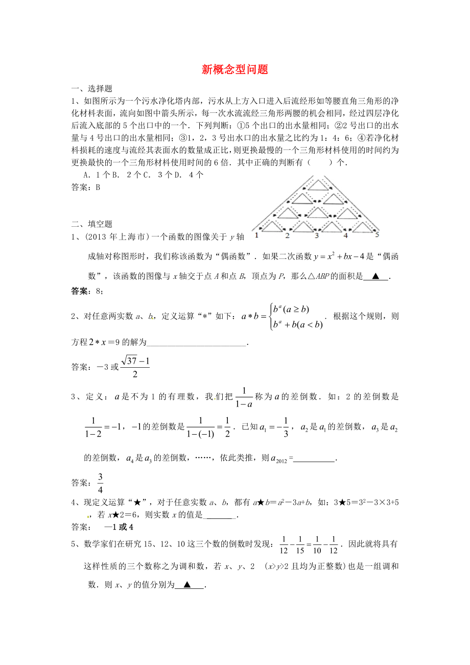 天津市佳春中学中考数学复习 新概念型问题_第1页