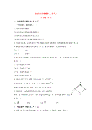 中考數(shù)學(xué) 第二十九講 知能綜合檢測 華東師大版