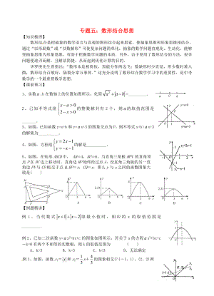 江蘇省昆山市兵希中學(xué)中考數(shù)學(xué)二輪總復(fù)習(xí) 專題五 數(shù)形結(jié)合思想（無答案） 蘇科版