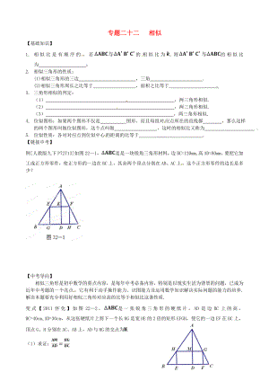 內(nèi)蒙古鄂爾多斯市東勝區(qū)培正中學(xué)2013屆中考數(shù)學(xué)專題復(fù)習(xí) 專題二十二 相似（無答案） 新人教版