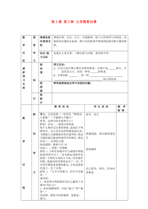 江蘇省大豐市劉莊鎮(zhèn)三圩初級中學(xué)七年級政治上冊 第3課 第2框 立身需要自尊教案 蘇教版