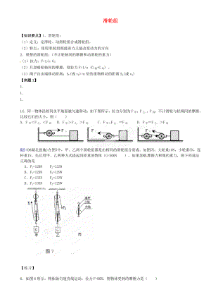 江蘇省大豐市萬盈二中2013屆中考物理總復習 滑輪組（無答案）