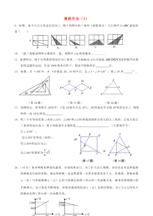 江蘇省揚州市邗江區(qū)黃玨中學2012-2013學年八年級數(shù)學 暑假作業(yè)（3） 新人教版