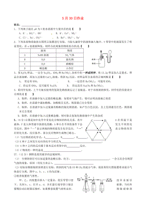 江蘇省南京市溧水縣孔鎮(zhèn)中學(xué)九年級(jí)化學(xué)下冊(cè) 5月24日作業(yè)（無(wú)答案） 新人教版