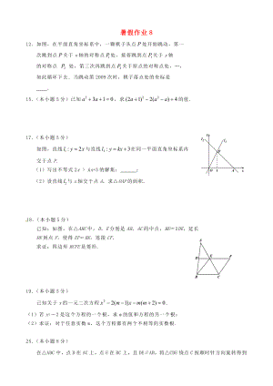 江蘇省揚州市邗江區(qū)黃玨中學2012-2013學年八年級數(shù)學 暑假作業(yè)（8） 新人教版