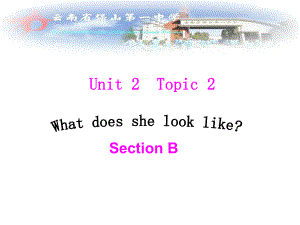 仁愛初中英語(yǔ)七上《Unit 2Topic 2 What does she look likeB》PPT課件