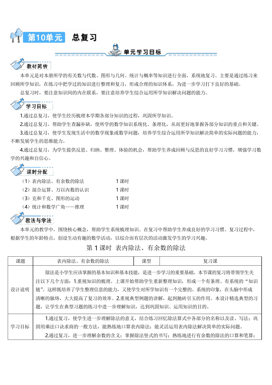 人教版二年級(jí)下冊(cè)數(shù)學(xué)第1課時(shí) 表內(nèi)除法、有余數(shù)的除法_第1頁