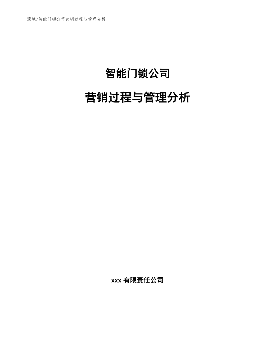 智能门锁公司营销过程与管理分析_范文_第1页