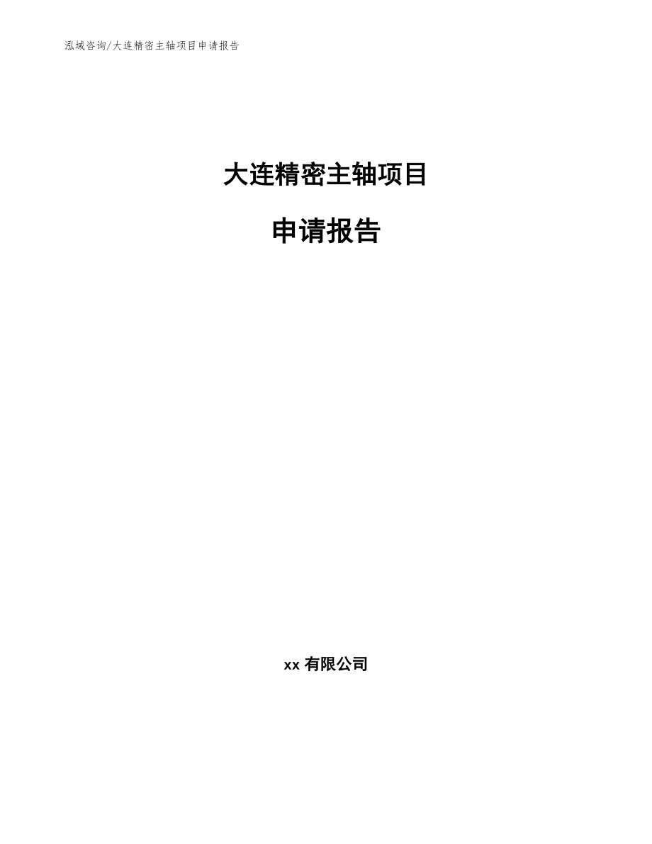 大连精密主轴项目申请报告_第1页