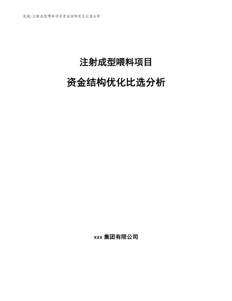 注射成型喂料项目资金结构优化比选分析_第1页