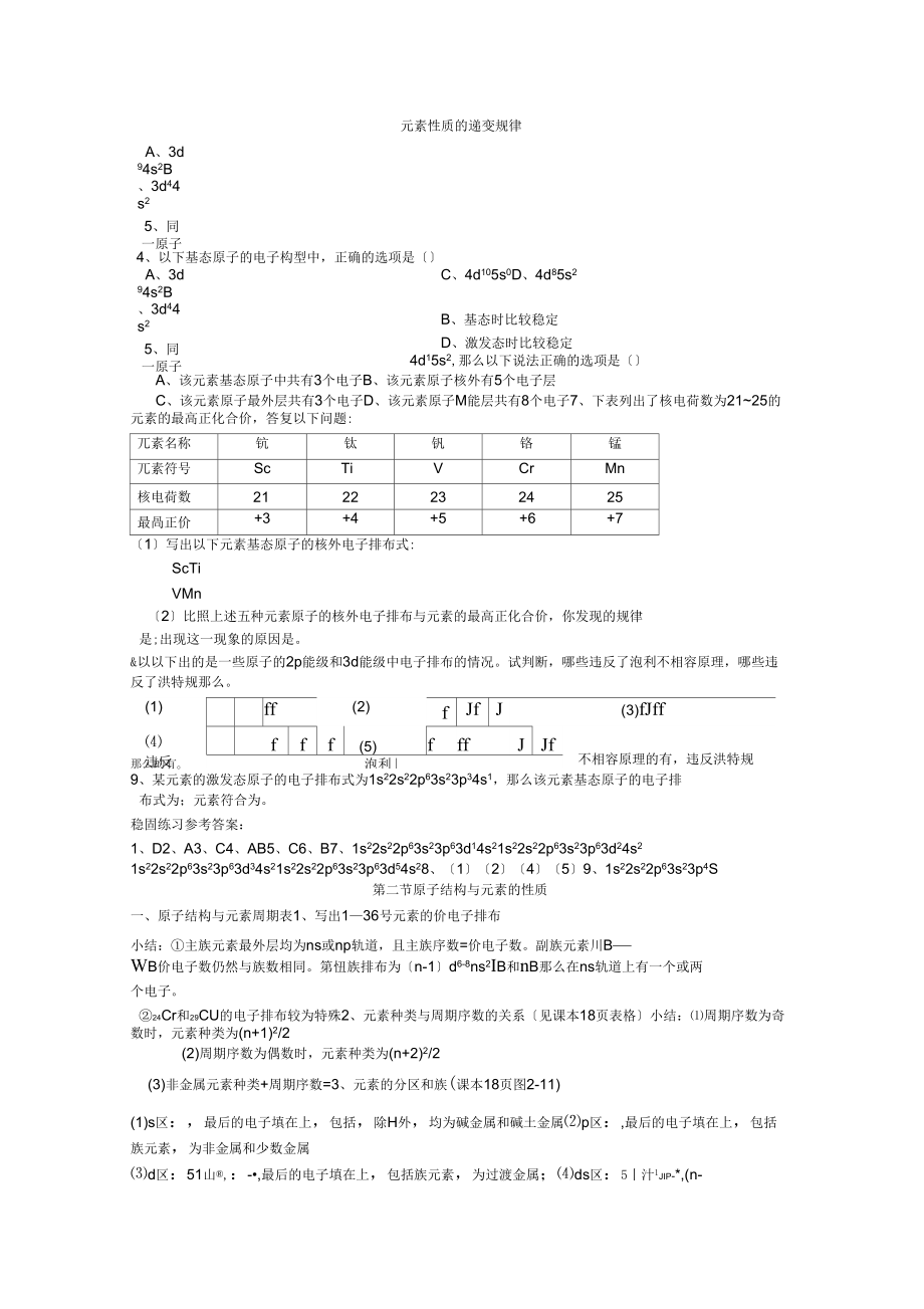 《元素性質(zhì)的遞變規(guī)律》學(xué)案3(蘇教版選修3)_第1頁