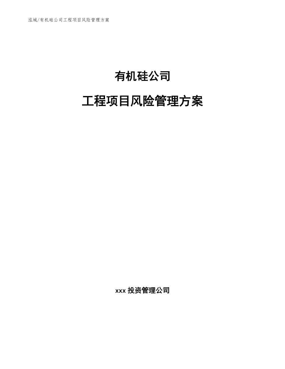 有机硅公司工程项目风险管理方案_范文_第1页