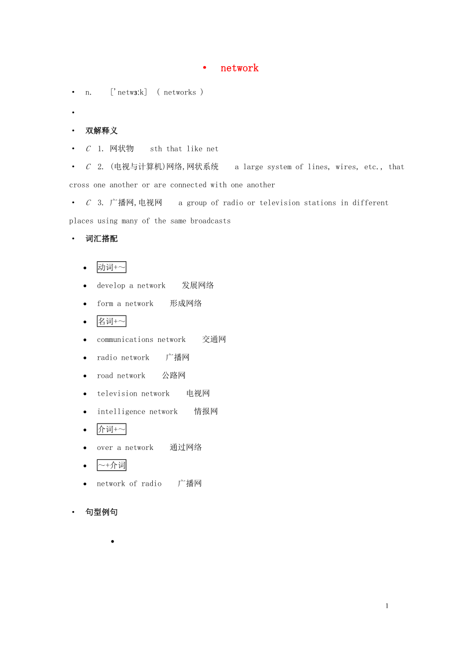 高中英语单词天天记network素材_第1页