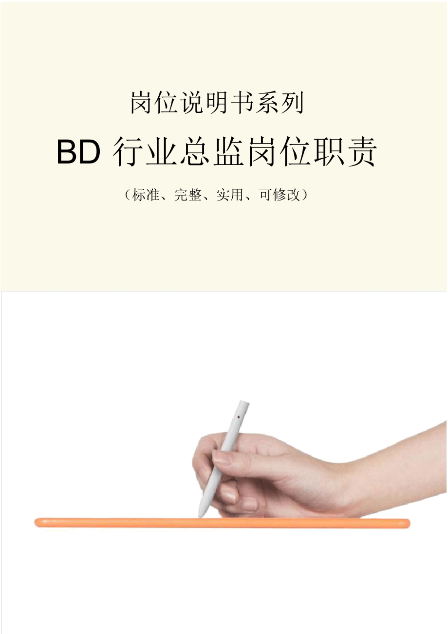 BD行业总监岗位职责范本_第1页