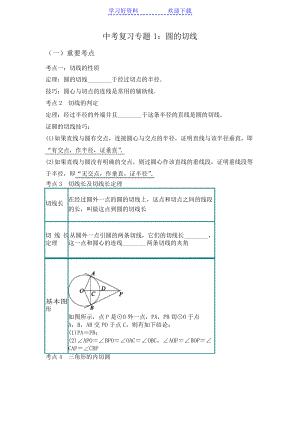 中考復(fù)習(xí)專題 圓的切線