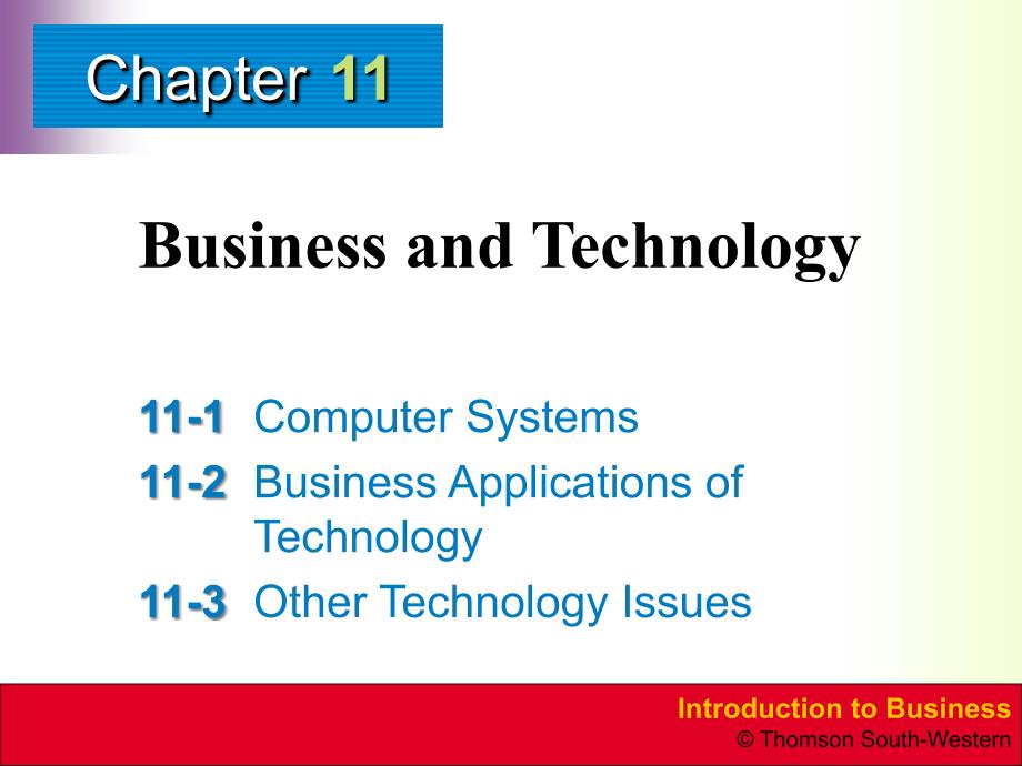 Chapter 11 Business and Technology_第1页