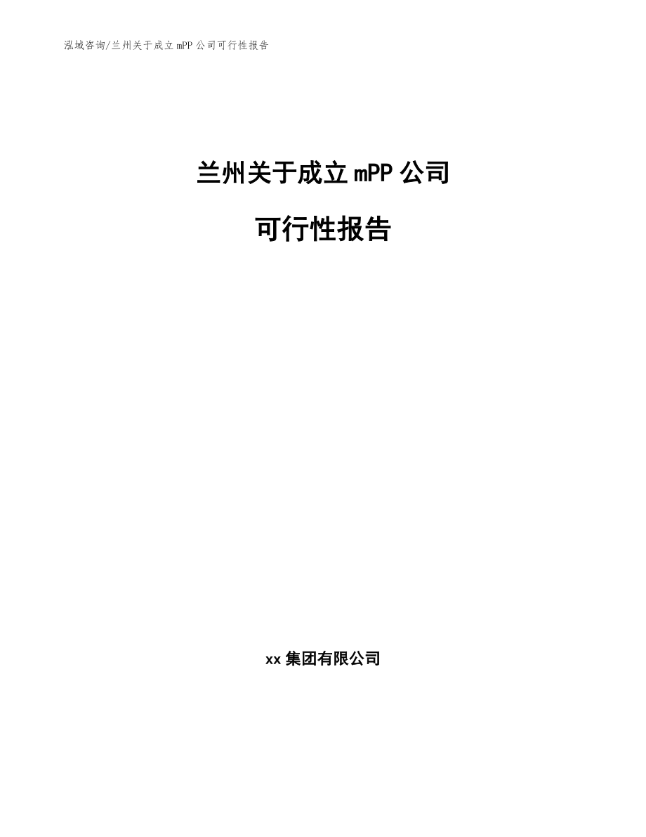 兰州关于成立mPP公司可行性报告_第1页