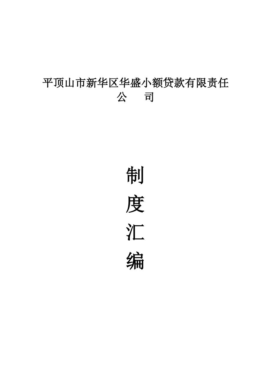 huasheng小额贷款公司制度全套_第1页