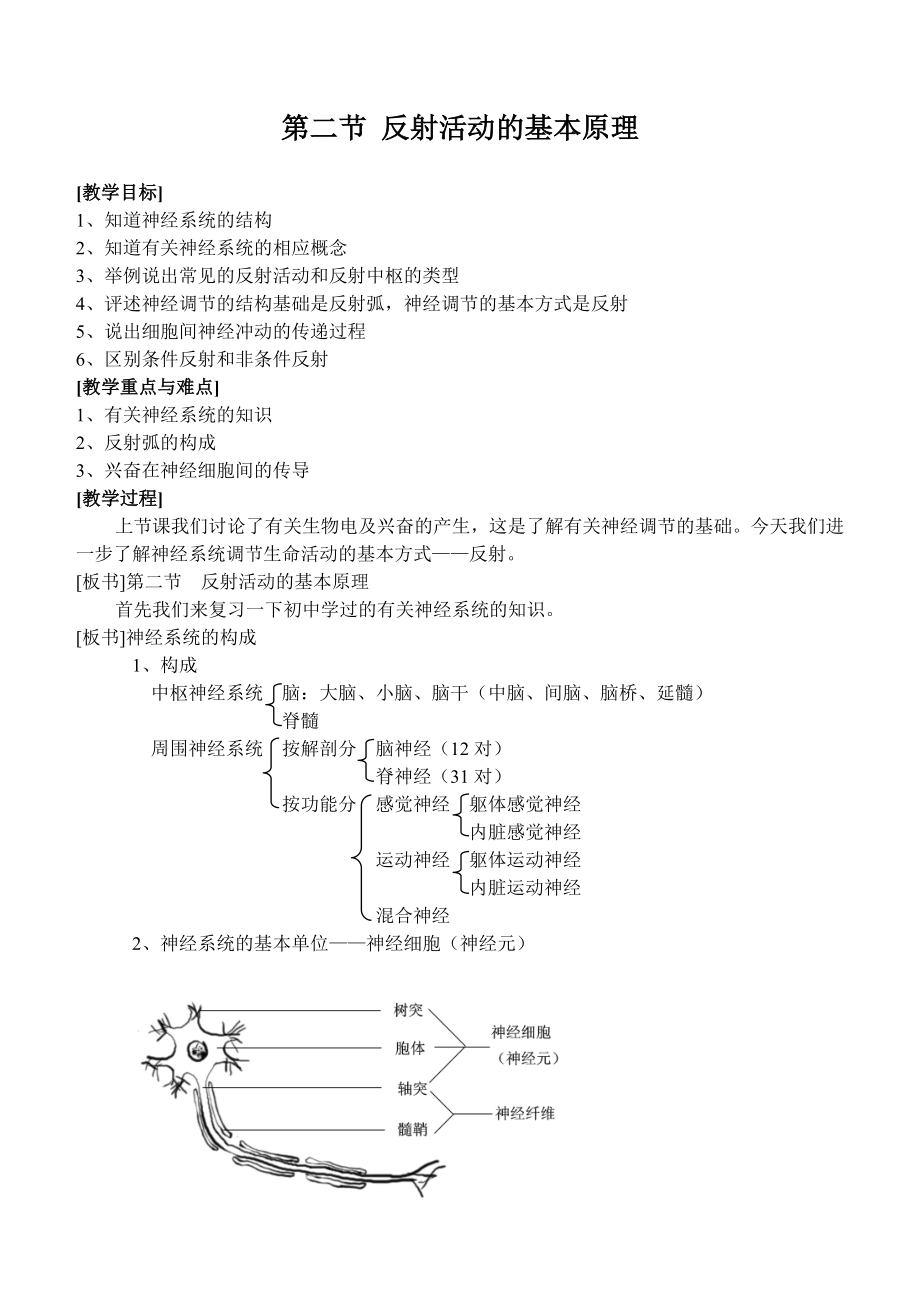 第二节 反射活动的基本原理_第1页