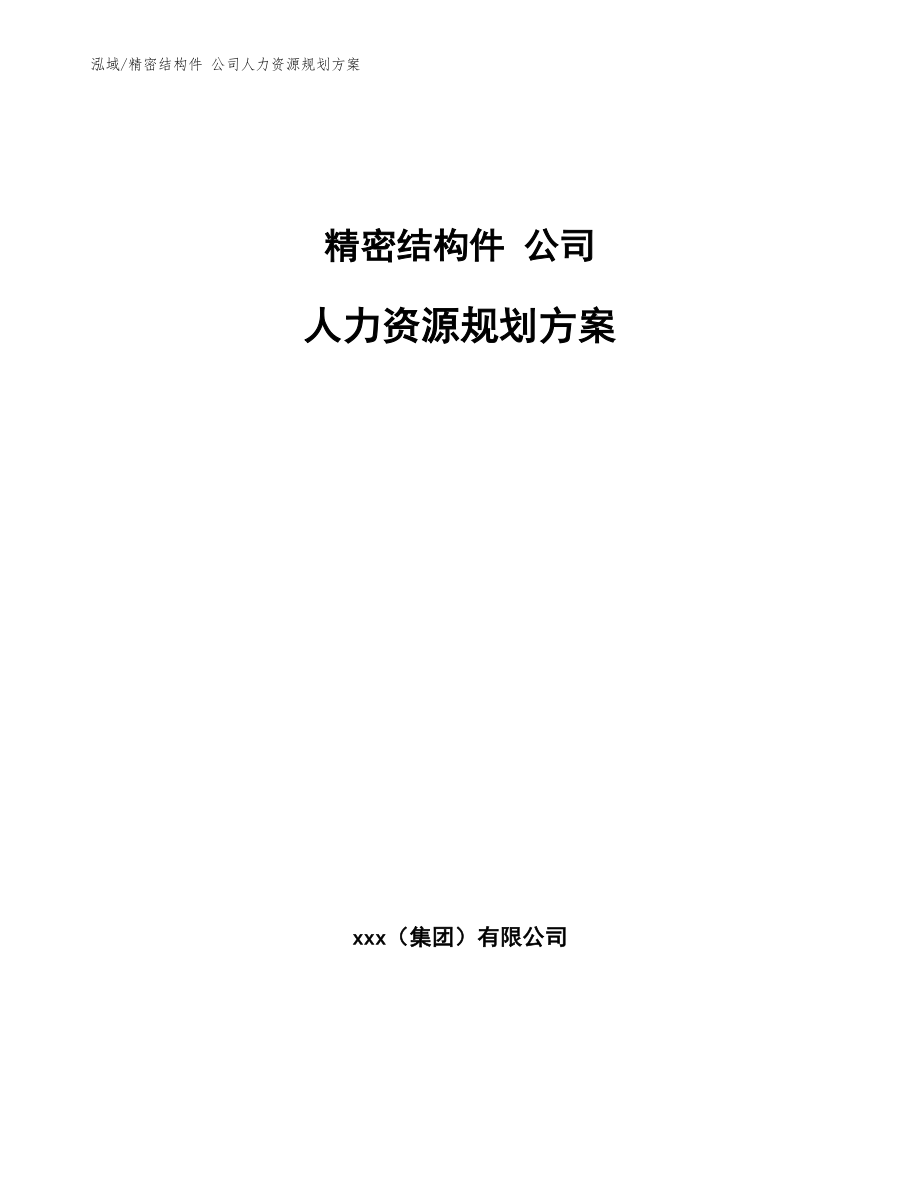 精密結(jié)構(gòu)件 公司人力資源規(guī)劃方案_第1頁