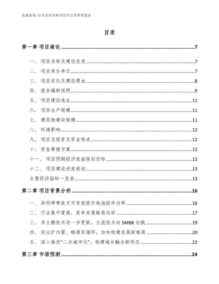 台州光伏材料项目可行性研究报告_第1页