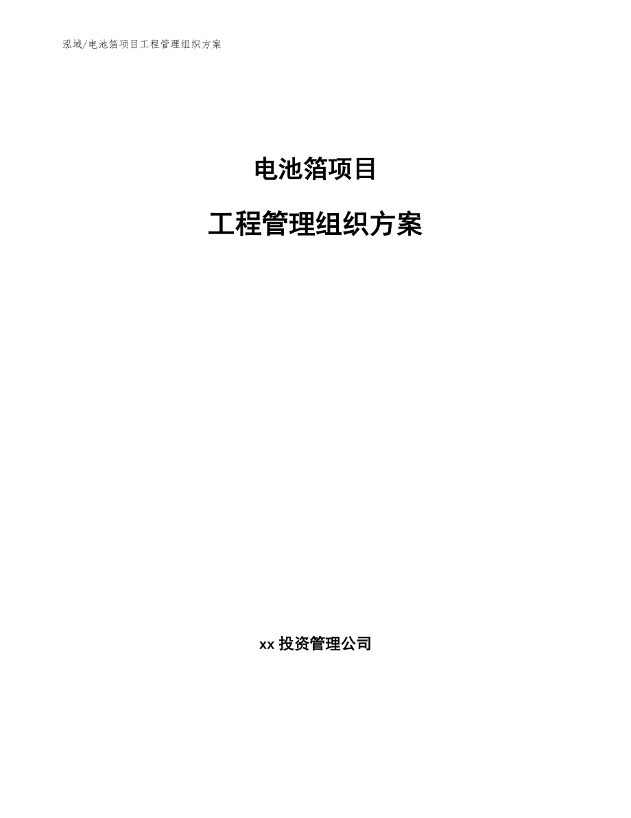 电池箔项目工程管理组织方案_第1页