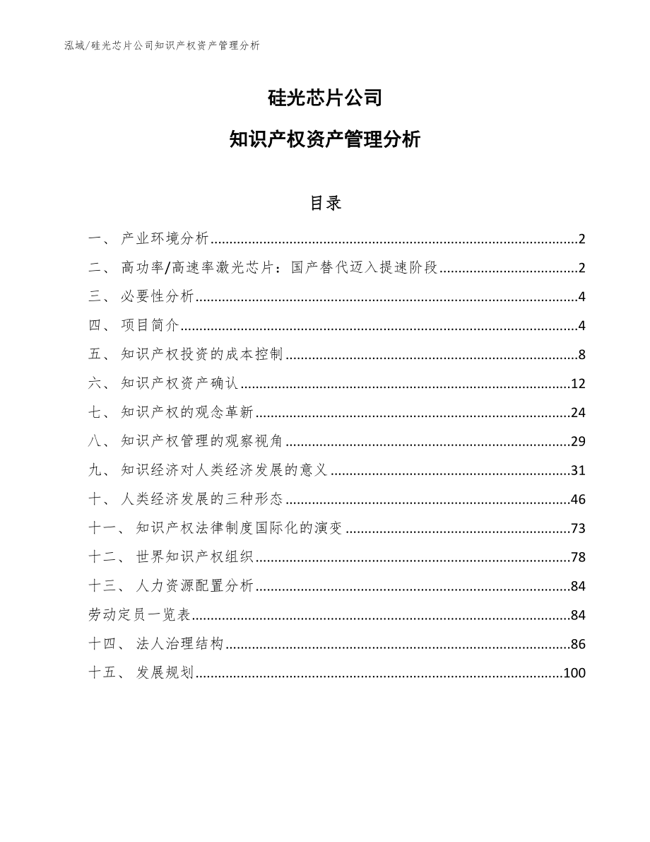 硅光芯片公司知识产权资产管理分析（参考）_第1页